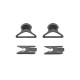 Goggle Swivel Clips 36mm for helmet with rails - Black [FMA]